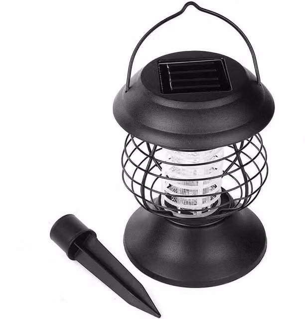 FLAVORA Solar Mosquito Lamp for Outdoor Use, Black