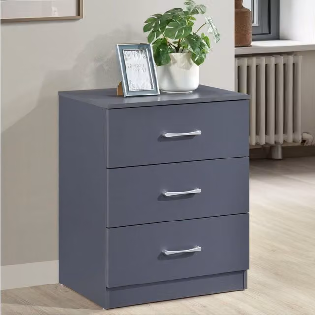 Swish Furniture Highbury 3 Drawer Chest in Grey