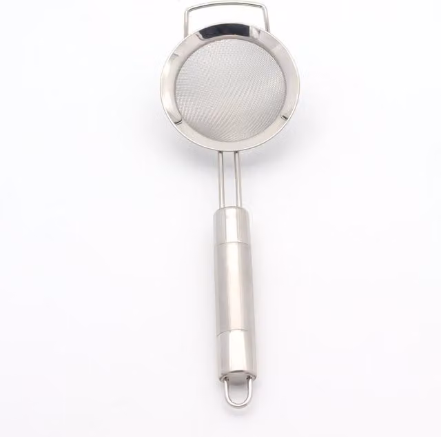 Buckingham Fine Mesh Stainless Steel Round Sieve with Cook's Handle, Silver, Diameter: 8 cm