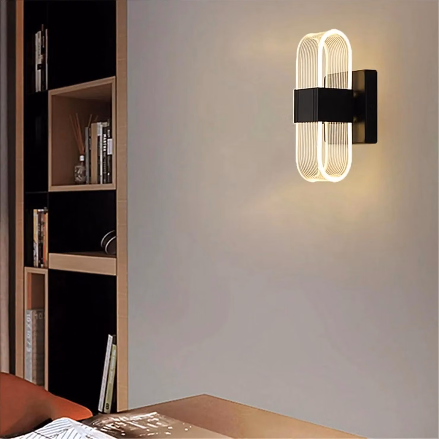 COMELY Modern Black Oval LED Indoor Wall Light with 3-Colour CCT Options – 3
