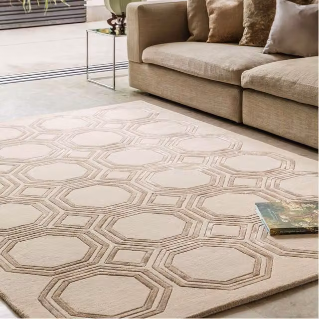 The Rug Shop UK Beige Geometric Handmade Easy to Clean Rug W: 120 cm, D: 170 cm – 1