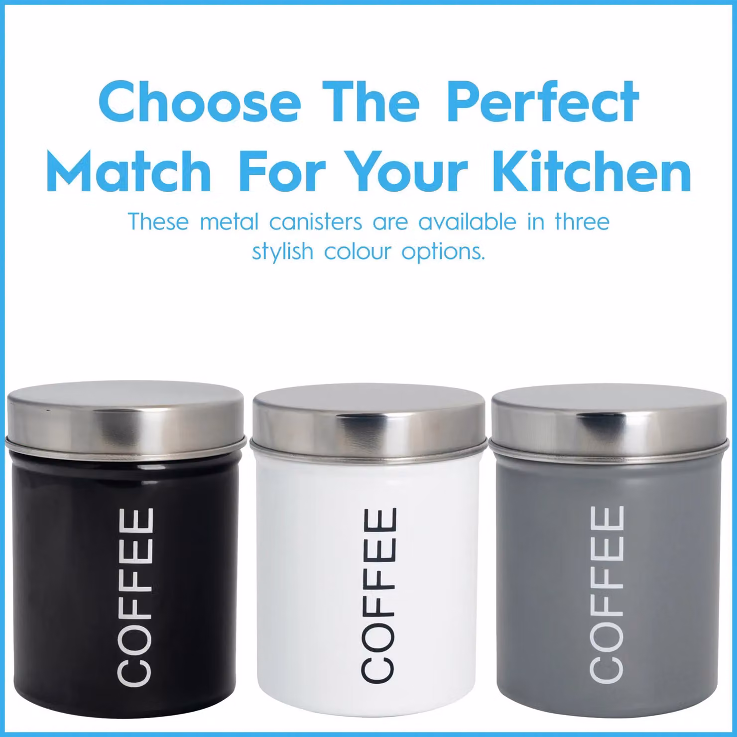 Harbour Housewares Metal Coffee Storage Canister with Airtight Lid, Black – 7