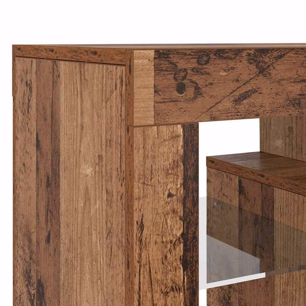 Berkfield Home TV Cabinet with LED Lights in Old Wood Brown, W/D/H: 120 x 36.5 x 40 cm – 6
