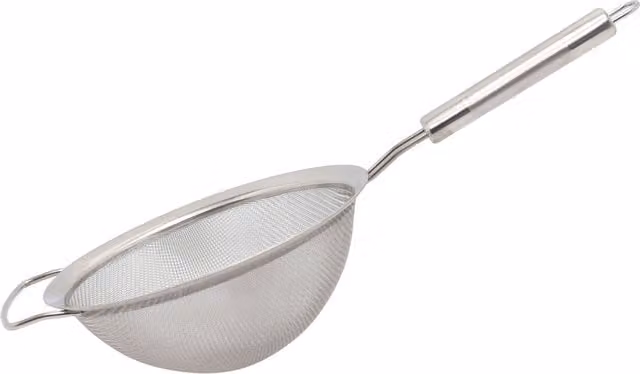 Buckingham Silver Stainless Steel Fine Mesh Sieve with Cook's Handle, Diameter: 20 cm