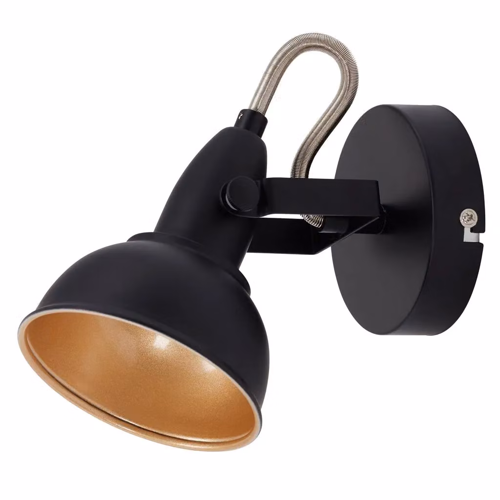 Briloner Vintage Adjustable Wall Light, Black and Gold, E14 Socket, Max 40W, H 15.6 x W 10 x D 10 cm – 4