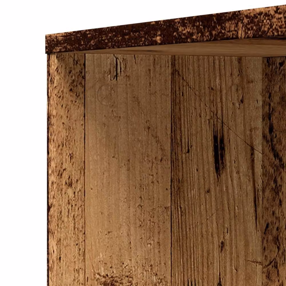 Berkfield Home Narrow Bathroom Cupboard with Wheels in Old Wood Brown, H 135 x W 22 x D 41 cm – 3
