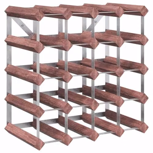 vidaXL Brown Solid Pine Wood Wine Rack for 20 Bottles, W/D/H: 83 x 41.5 x 41.5 cm – 1