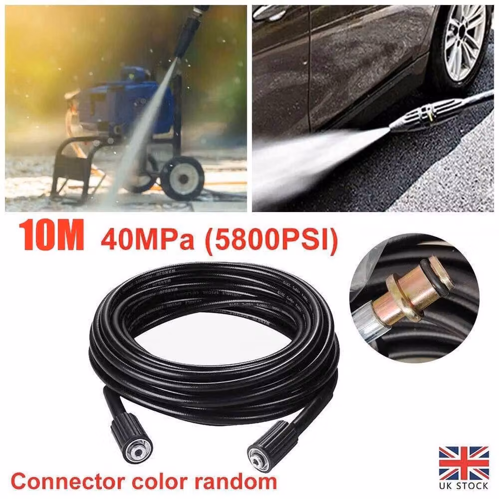 FLAVORA 10m Heavy Duty Replacement High Pressure Washer Hose in Black – 5