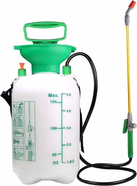 MantraRaj Manual Pressure Sprayer for Weed and Pest Control, 5 l, Green, White and Transparent