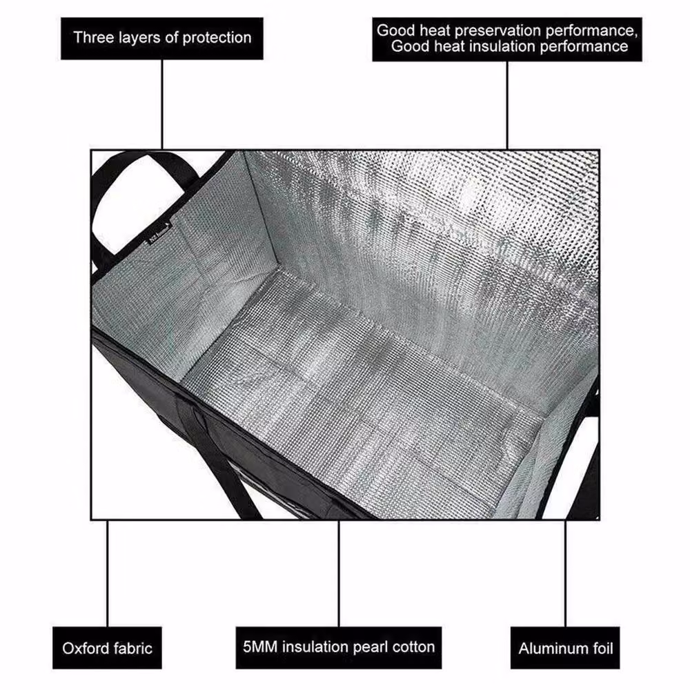 Kelvenix 28L Portable Large Food Delivery Bag in Black – 3