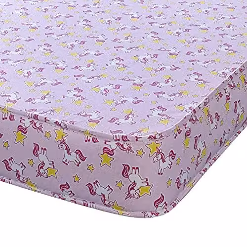 eXtreme Comfort Ltd Pink Unicorn Soft Bonell Spring Single Mattress for Children, W/D/H: 90 x 190 x 18 cm – 1
