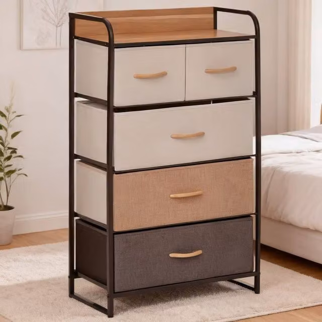 ERGOVEXA 5-Drawer Dresser Tower 3-Tier Storage Organiser in Multicolour