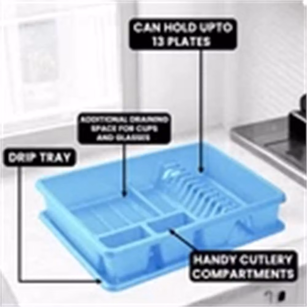 Nordara Blue Kitchen Sink Dish Drainer with Drip Tray, Width: 100 cm – 3