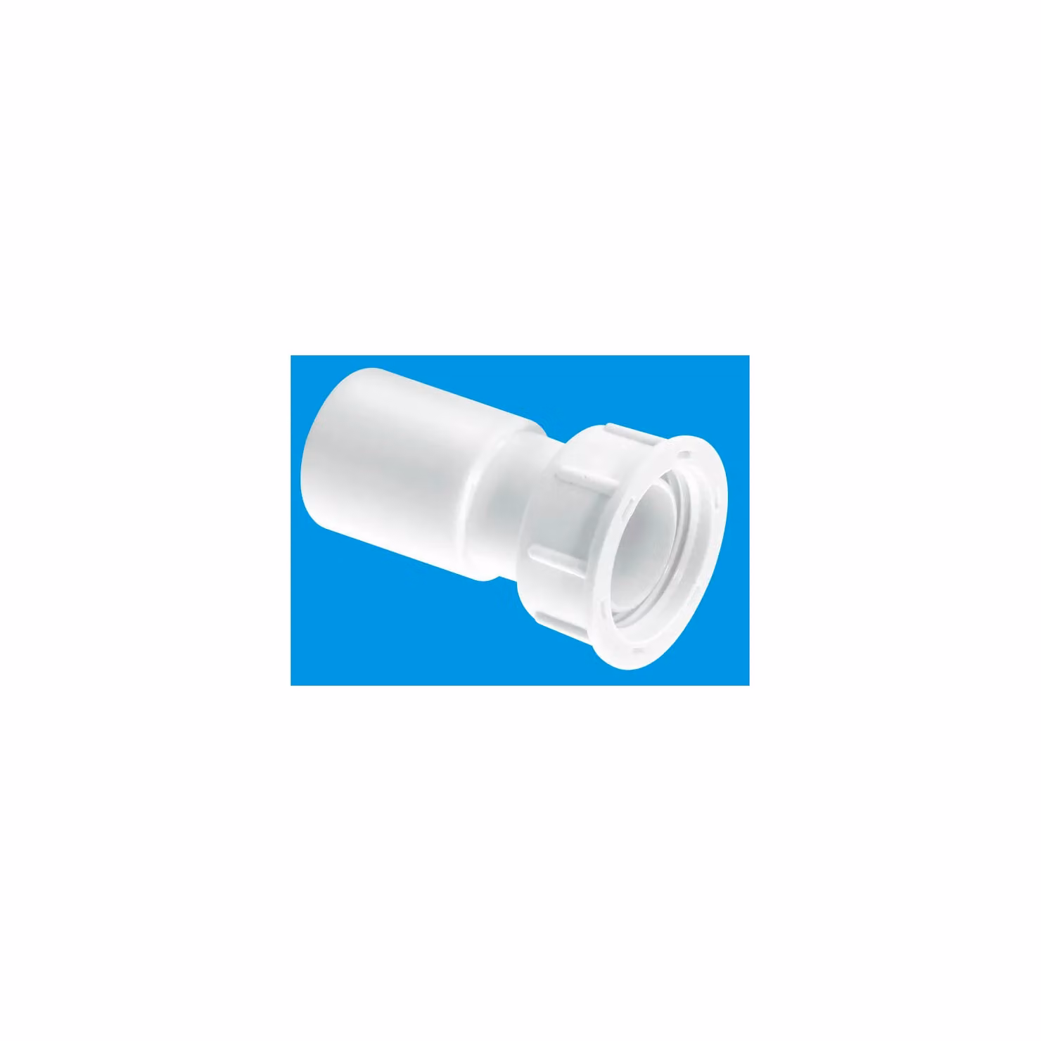 McAlpine R6A 1/2" Straight Female Overflow Coupling with Loose Nut in White – 2