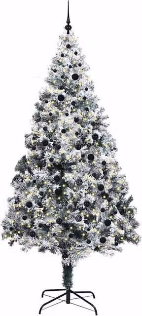 Berkfield Home Green Artificial Christmas Tree with 300 LEDs and Stand, Height: 240 cm – 1
