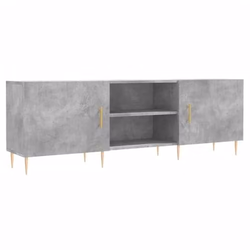 vidaXL Modern TV Cabinet in Concrete Grey, W/D/H: 150 x 30 x 50 cm