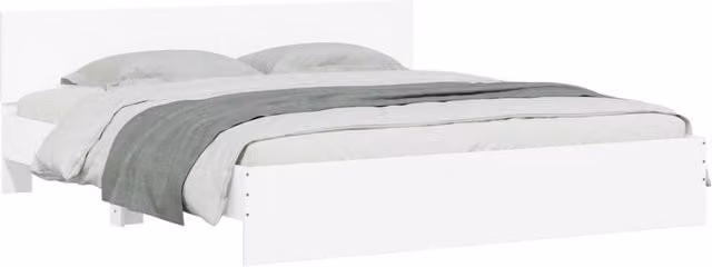 Berkfield Home Durable White Engineered Wood Bed Frame, W/D/H: 200 x 200 x 70 cm