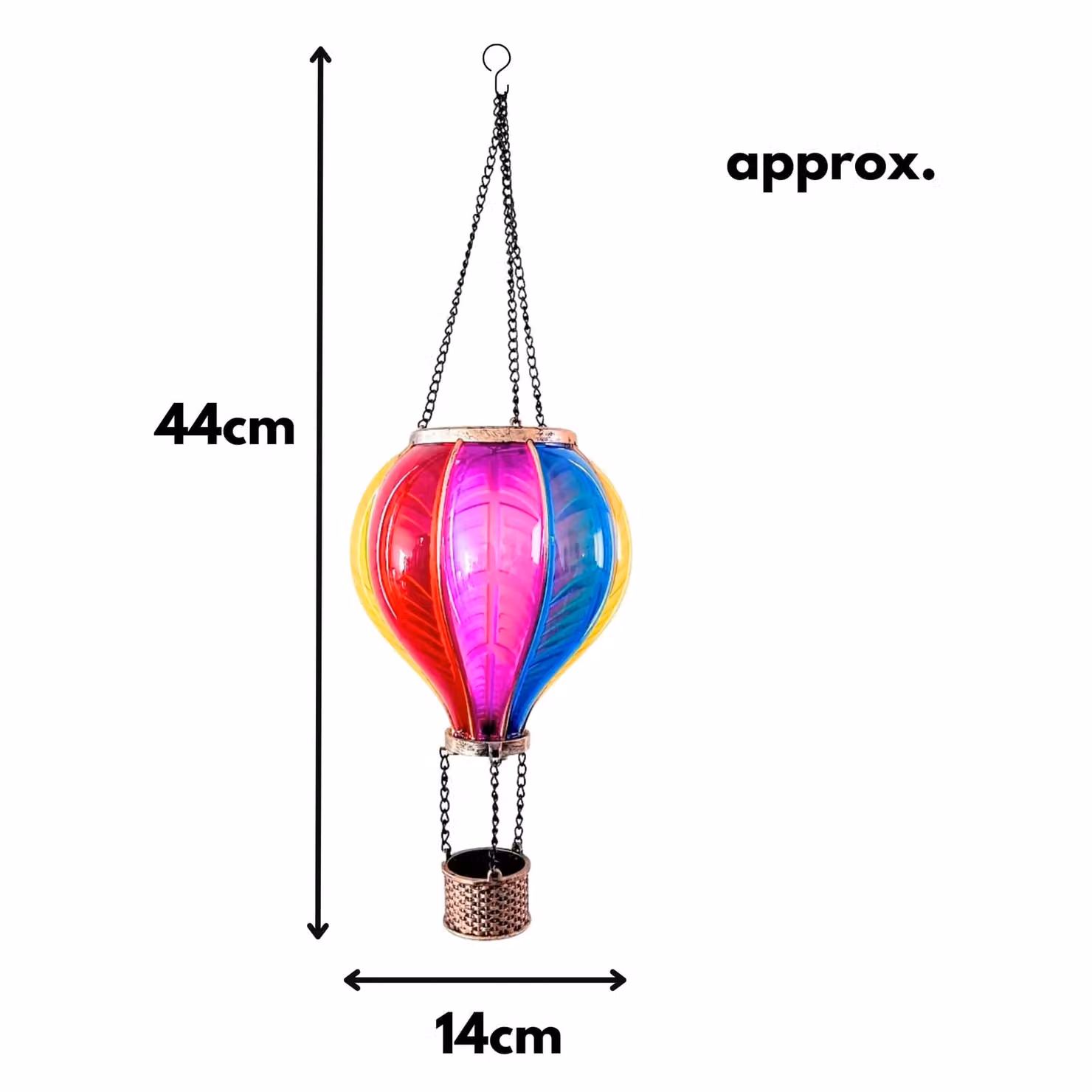 Marco Paul Multicolour Resin Hot Air Balloon Solar Hanging Garden Light with Dusk Sensor – 3