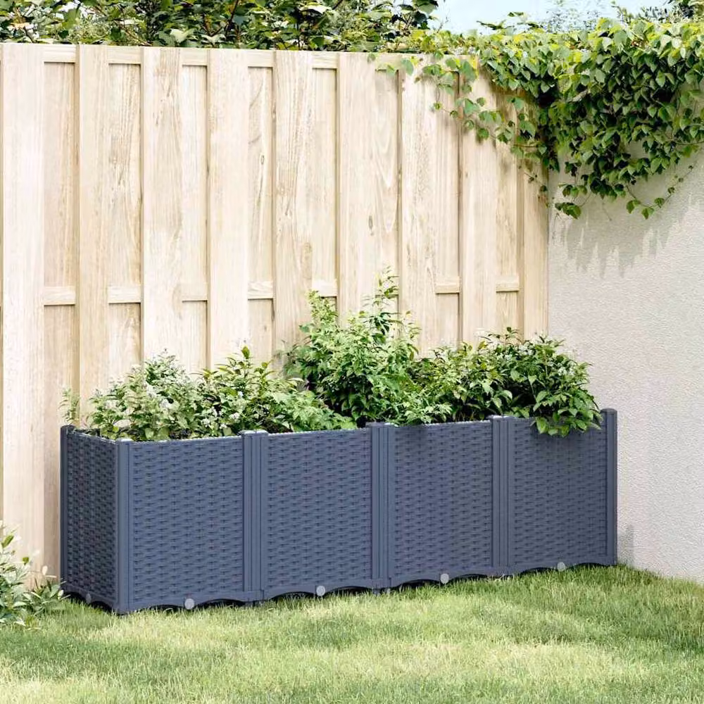 Berkfield Home Garden Planter in Blue and Grey, W/D/H: 160 x 40 x 53 cm – 2