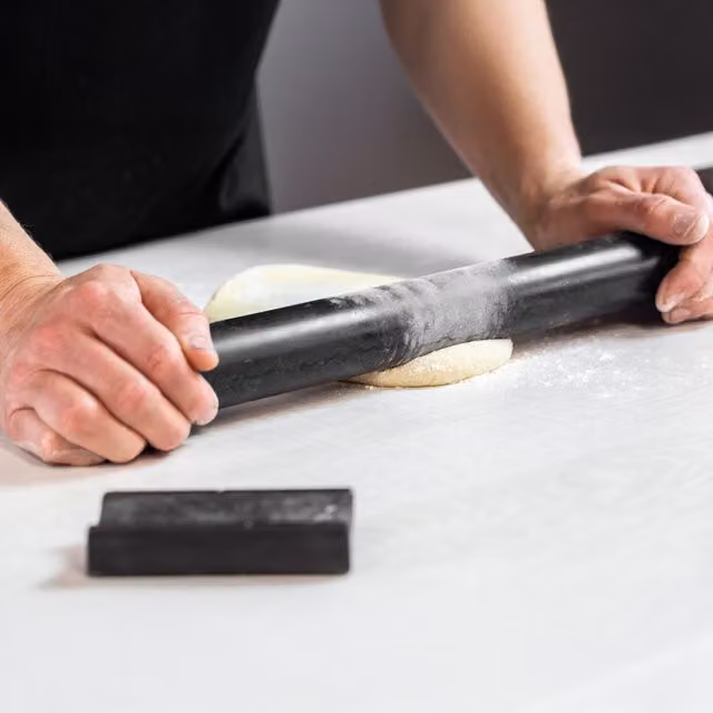 MasterClass Black Marble Round Rolling Pin with Stand