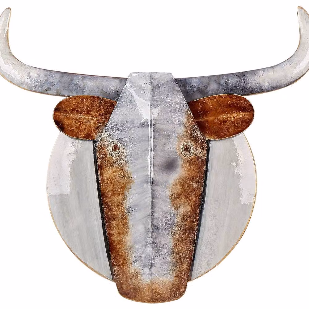 Wyld and Coco Handmade Metal Animal Wall Art in Grey with Copper Accent – 2