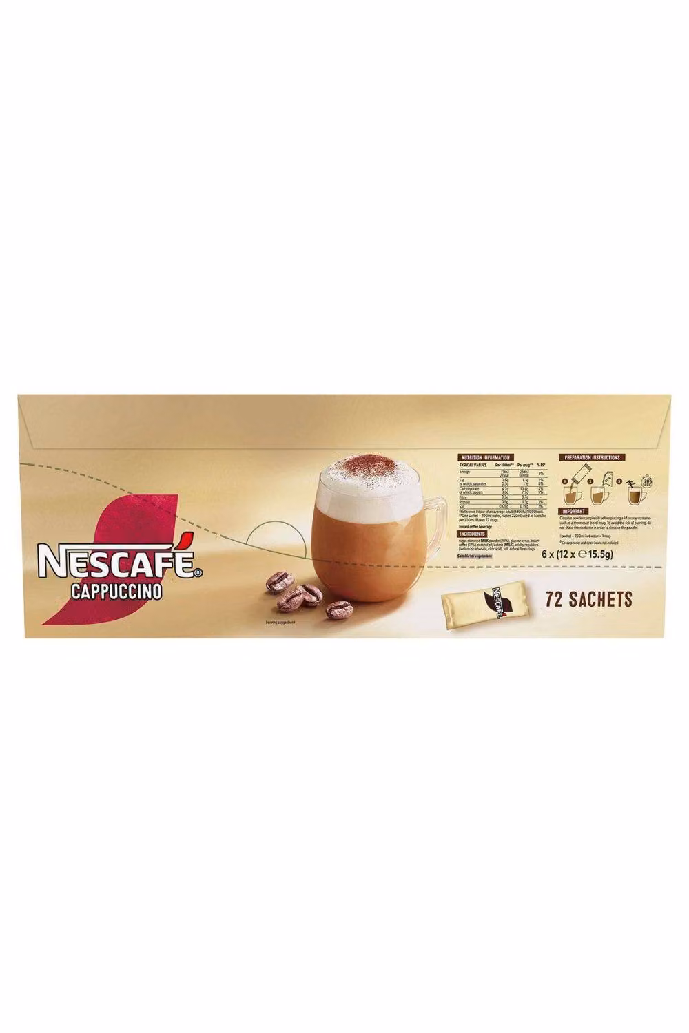 Nescafe Gold Cappuccino Instant Coffee Sachets 3 x 72 Pack – 4