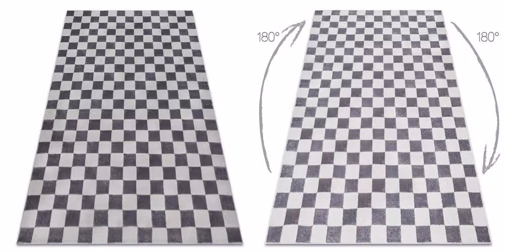 RugsX Aura Geometric Grey Polyester Rug, W: 200 cm, D: 290 cm – 3