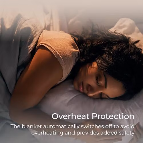 Carmen Gil Single Heated Under Blanket with Overheat Protection, White, W/D/H: 135 x 65 cm – 3