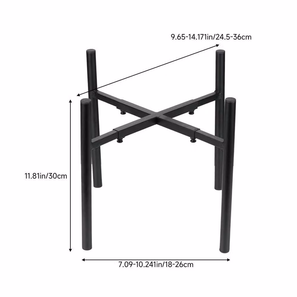 Kelvenix Matt Black Metal Extendable Plant Stand and Flower Pot Shelf – 2