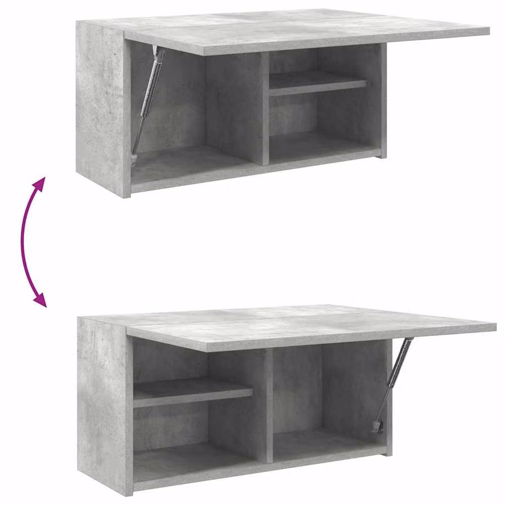 Berkfield Home Decorative Bathroom Wall Cabinet in Concrete Grey, W: 60 cm, D: 25 cm, H: 30 cm – 3