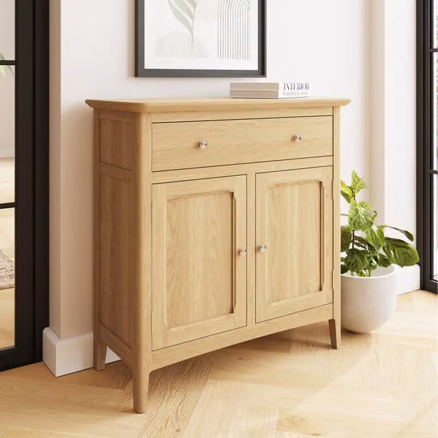 FWStyle Modern Ash 2 Door 1 Drawer Sideboard in Beige