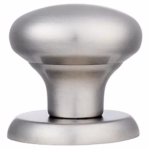 Loops Large Round Centre Door Knob in Brushed Satin Stainless Steel, Silver