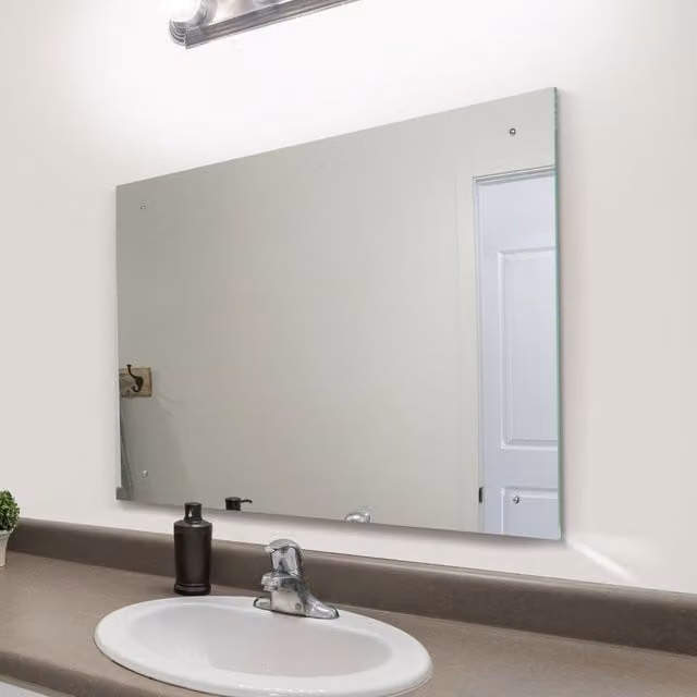 MirrorOutlet Circuitt 4mm Rectangular Sheet Mirror Glass in Silver, W: 60 cm, H: 80 cm