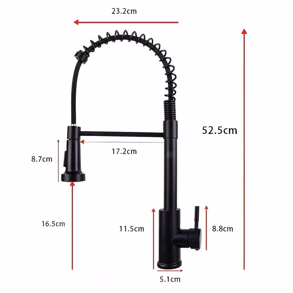 EONLION Single Lever Pull Down Sprayer Mixer Tap in Matt Black – 2