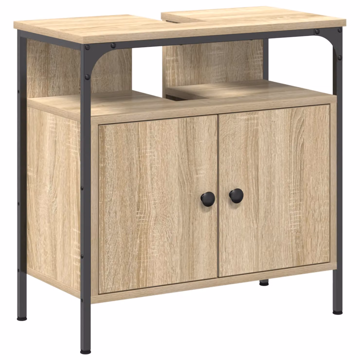 Berkfield Home 2 Piece Modern Bathroom Cabinet Set in Brown Sonoma Oak – 3