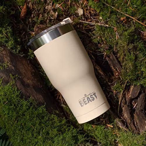 Greens Steel Beast Tumbler in Beige Sand, 900 ml Vacuum Insulated Stainless Steel Mug with Lid – 4