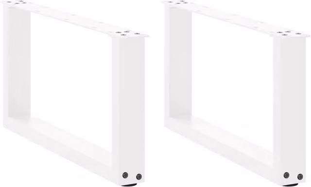 Berkfield Home U-Shaped Coffee Table Legs, 2 Pieces, White Steel, H: 60 cm, W: 31 cm