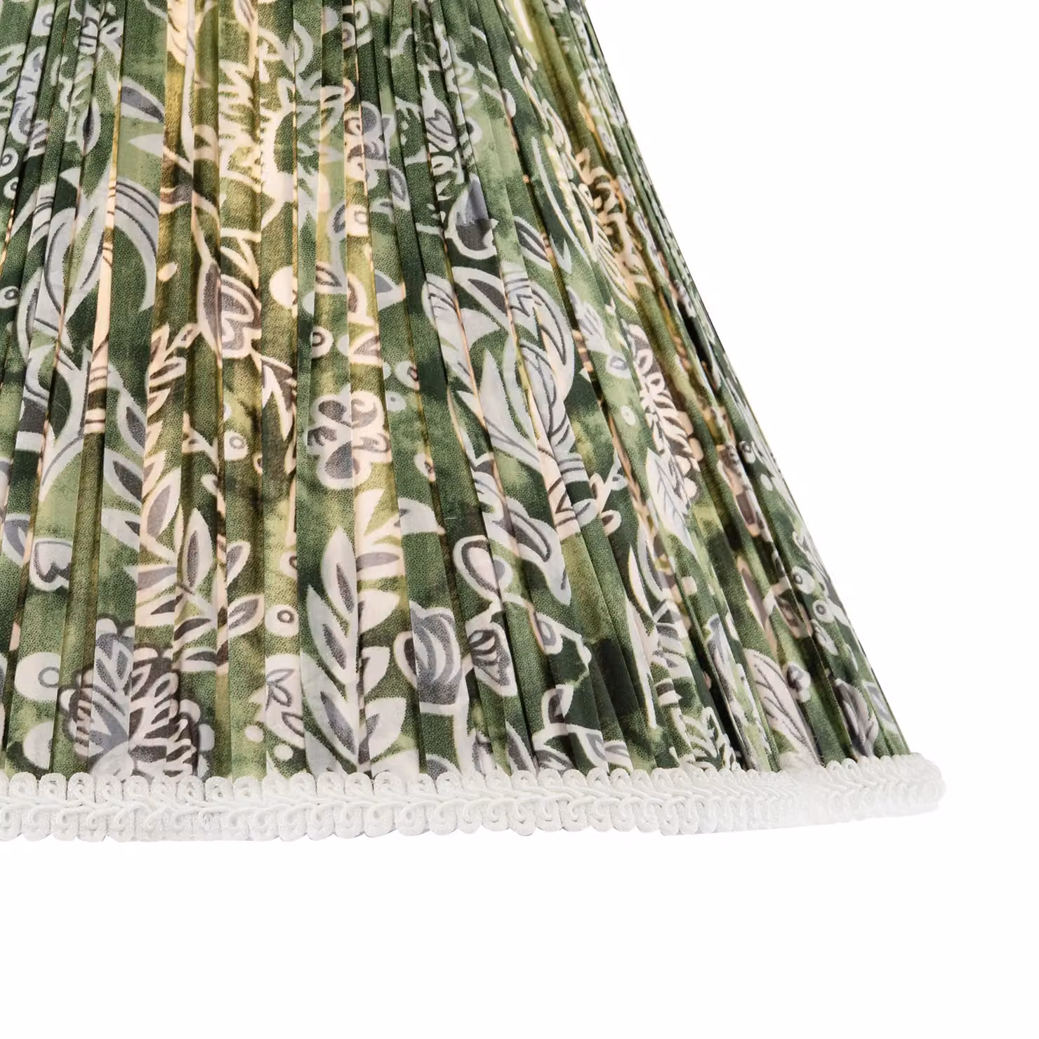 Happy Homewares Emerald Green and White Floral Victorian Fabric Lamp Shade with Embroidery – 2