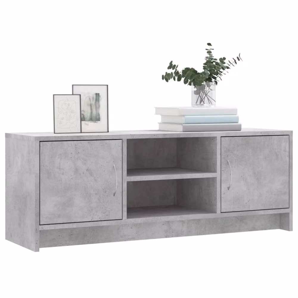 Berkfield Home Modern TV Cabinet in Concrete Grey, W/D/H: 102 x 30 x 37.5 cm – 3