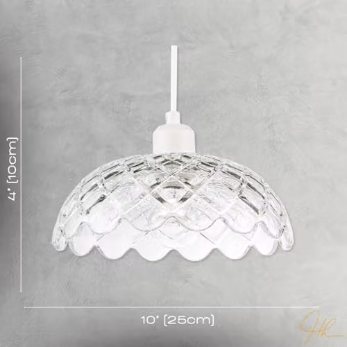 Happy Homewares Modern Transparent Glass Dome Pendant Light Shade with Reducer Ring, W: 25 cm, H: 10 cm – 3