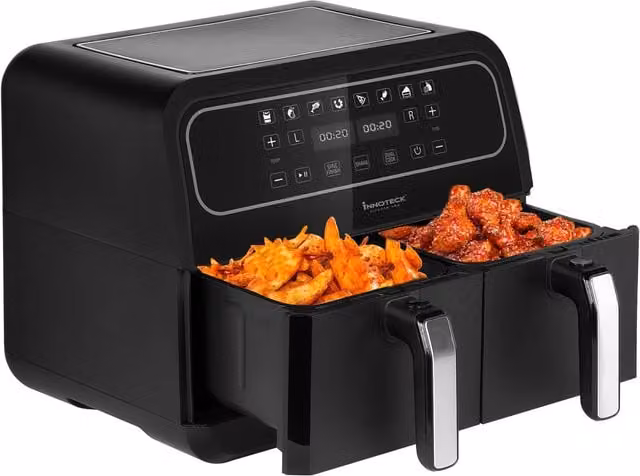 Innoteck Kitchen Pro 8L Dual Basket Air Fryer with Digital LED Display, 1700W, Black