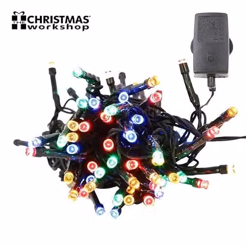 The Christmas Workshop 100 Multi-Coloured LED Chaser Fairy Lights with 8 Light Modes for Indoor or Outdoor Use – 2