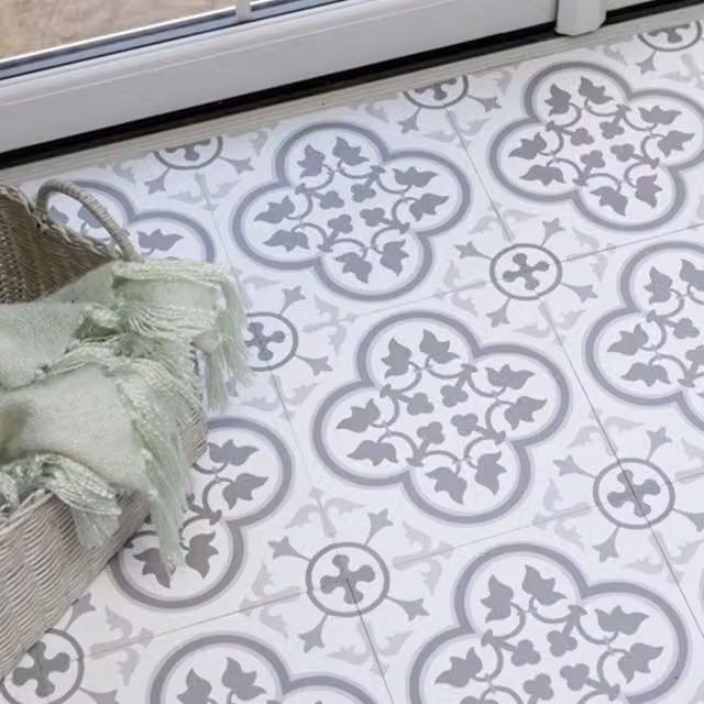 FloorPops Remy Self Adhesive Vinyl Floor Tiles, White, Pack of 10 (0.93sqm), W/D/H: 30.48 x 30.48 x 30.48 cm – 1
