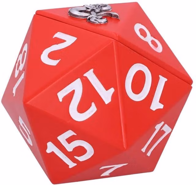 Nemesis Now Multicolour Red Resin D20 Dice Box for Tabletop Gaming, Diameter: 11.5 cm