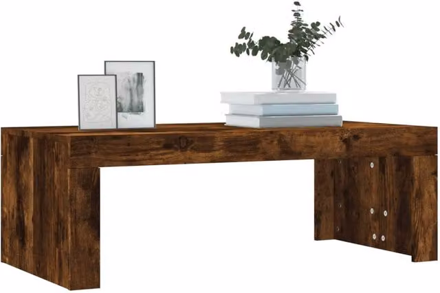 Berkfield Home Modern Rectangular Coffee Table in Smoked Oak Brown, W/D/H: 102 x 50 x 36 cm
