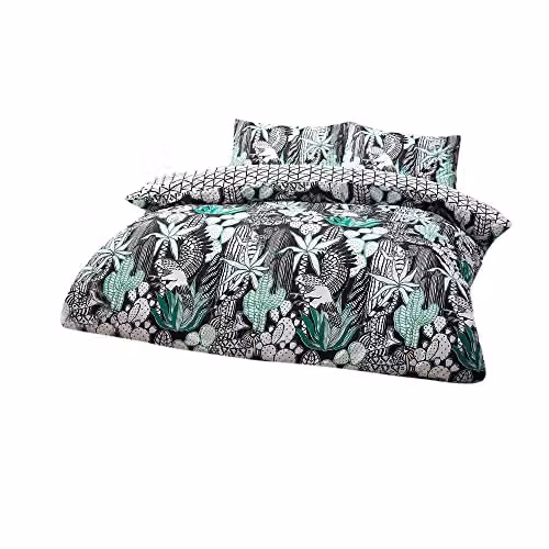 Furn Arizona Reversible Graphic Polycotton Duvet Cover and Pillowcase Set, Multicolour, 140 x 200 cm – 4