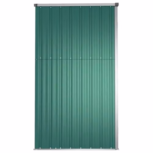 vidaXL Large Galvanised Steel Garden Tool Shed in Green, W/D/H: 225 x 161 x 89 cm – 5