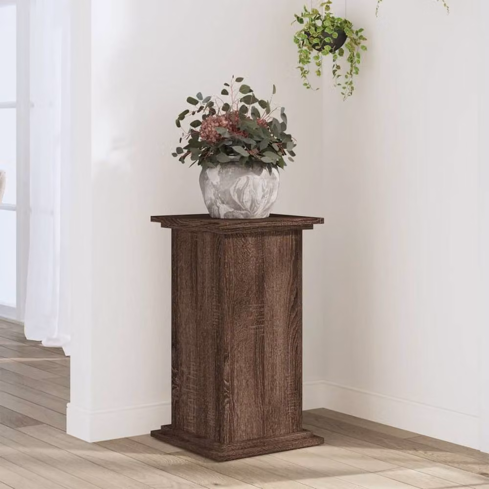 Berkfield Home Modern Plant Stand in Brown Oak, W/D/H: 33 x 33 x 60 cm – 2