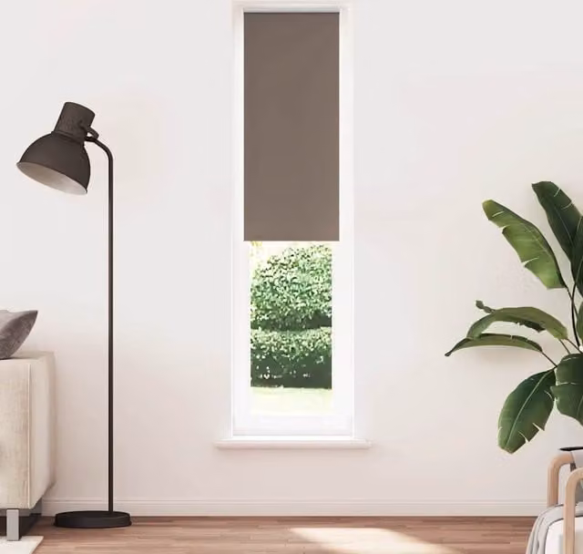 Berkfield Home Blackout Roller Blind in Brown Polyester, W: 45 cm, H: 230 cm