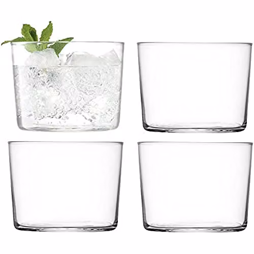 LSA International Gio Transparent Glass Tumbler, 220 ml, Set of 4